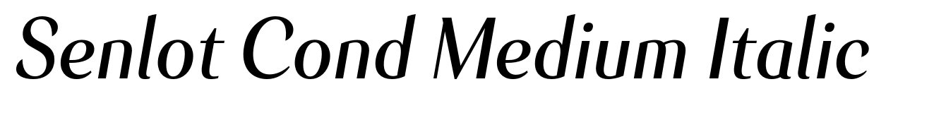 Senlot Cond Medium Italic